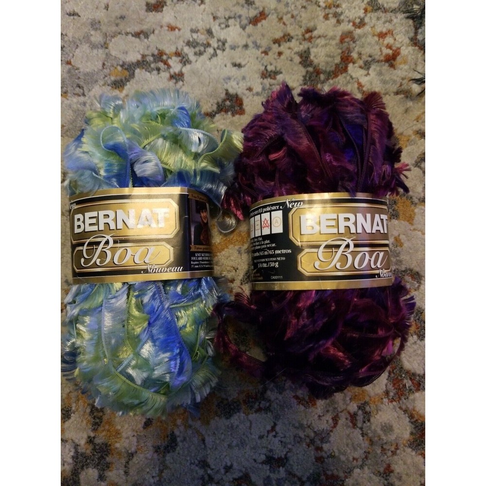 LOT 2 BERNAT YARN BOA MOCKING BIRD and PARROT COLORS